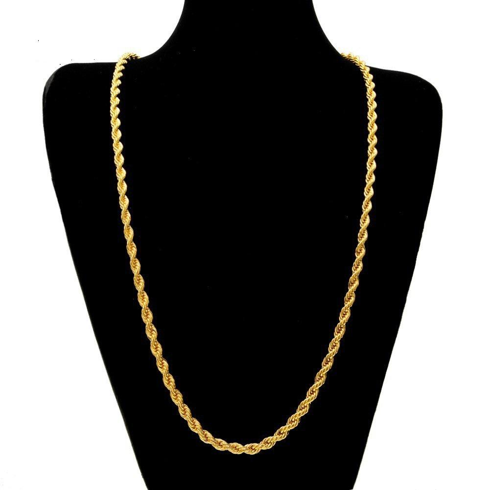 Stainless Steel Twisted Chain Necklace - 3MM/4MM/5MM, Elegant Style, Vacuum Electroplated Pendant.