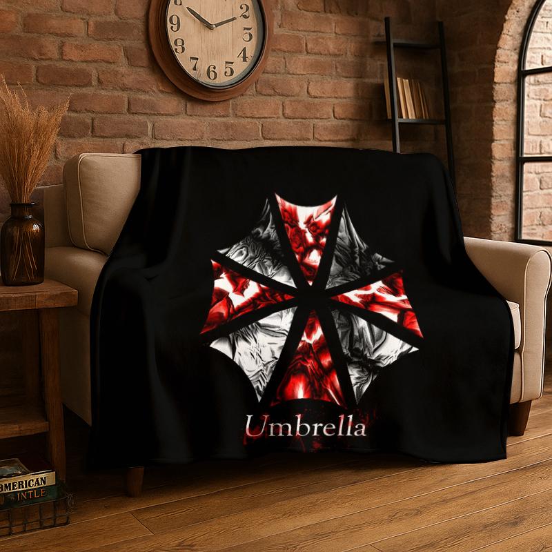 3D R-Resident Evil Leon Game Cartoon Flannel Blanket Soft Warm Throw Blanket for Bedroom Living Room Bed Travel Camping Picnic