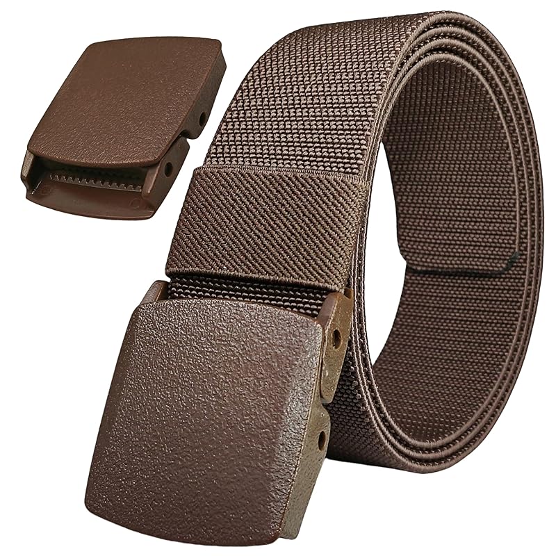 

[JIFANPAUL] belt men s elastic belt extend For work nylon belt rubber belt stretch For mountain climbing stepless adjustment No hole Large size free