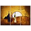 Three Piece Picture Canvas Print Africa - Women - Landscape