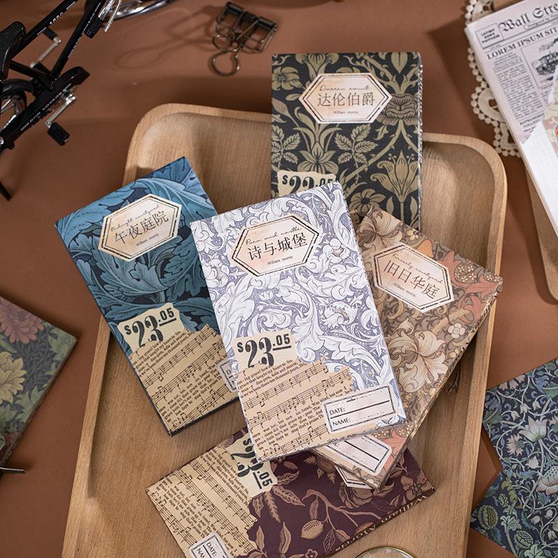 60pcs/boxed Vintage Literature and Art Hand Tent DIY Decorative Foundation Paper Hand Made Scrapbooking Junk Journal Supplies