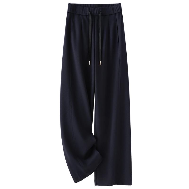 Women's Navy Blue Casual Straight-Leg Sweatpants - Spring/Summer 2025 Collection