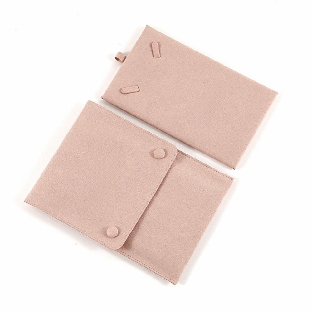 Portable Soft Velvet Jewelry Organizer Pouch Lightweight Button Closure Storage Bag Wedding Gifts Bag For Jewelry Earring Holder