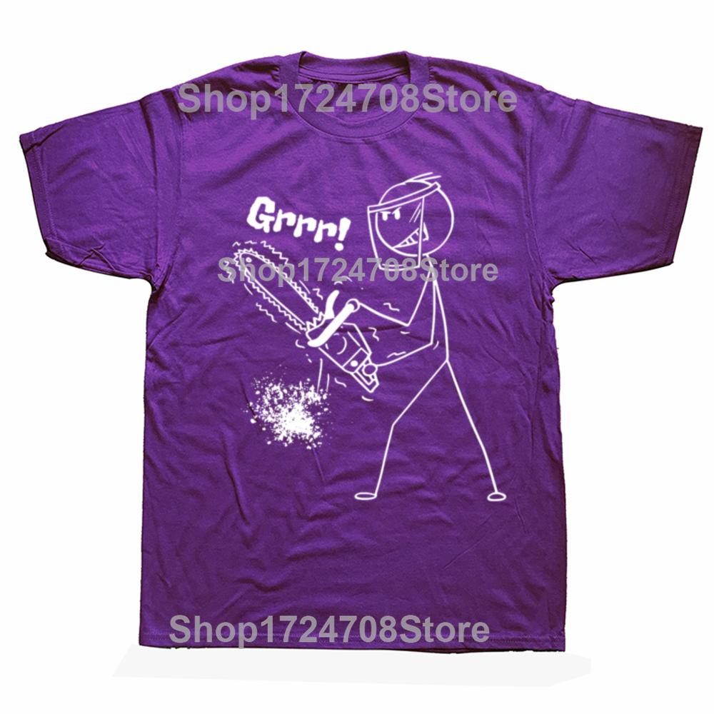 Funny Angry Arborist Stick Figure Men Graphic T-shirts Men Women s Fashion Casual Tshirt 100% Cotton Loose Oversized T Shirt 4XL