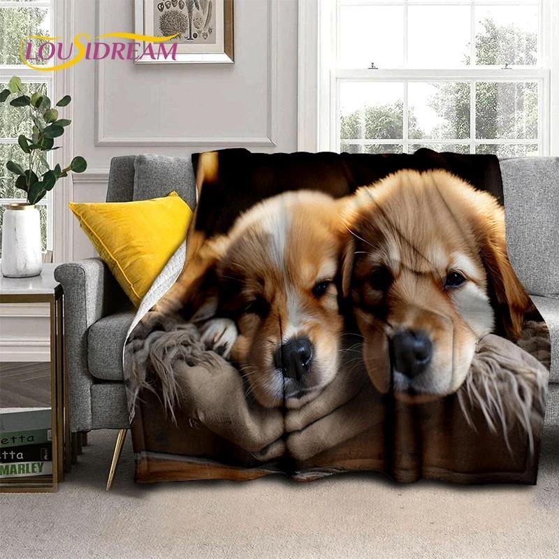 Cute Dog Samoye, Chihuahua, Husky, Koki Cartoon Soft Flannel Blanket for Beds Bedroom Sofa Picnic,Throw Blanket Outdoor Leisure