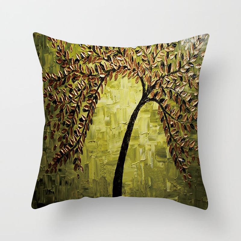 Red Leaves Lovers Valentine's Day Series Pillow Case Maple Leaf Falling Pillows Cover Tree Pattern Retro Cushion Pillowcases