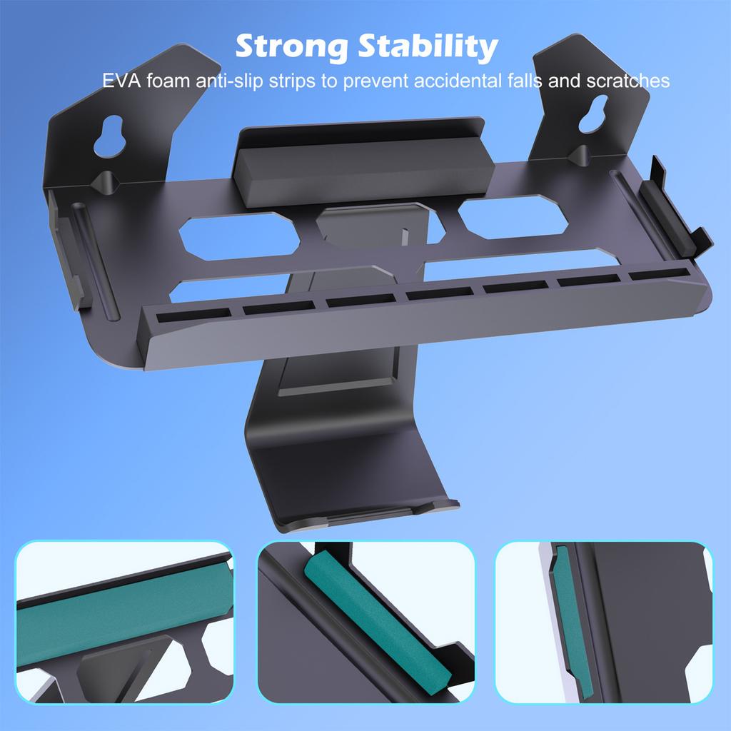 Space Saving Vertical Stand Rack for NS2 Gaming Systems Metal Coated Structure With Scratch Resistant & Controller Slots