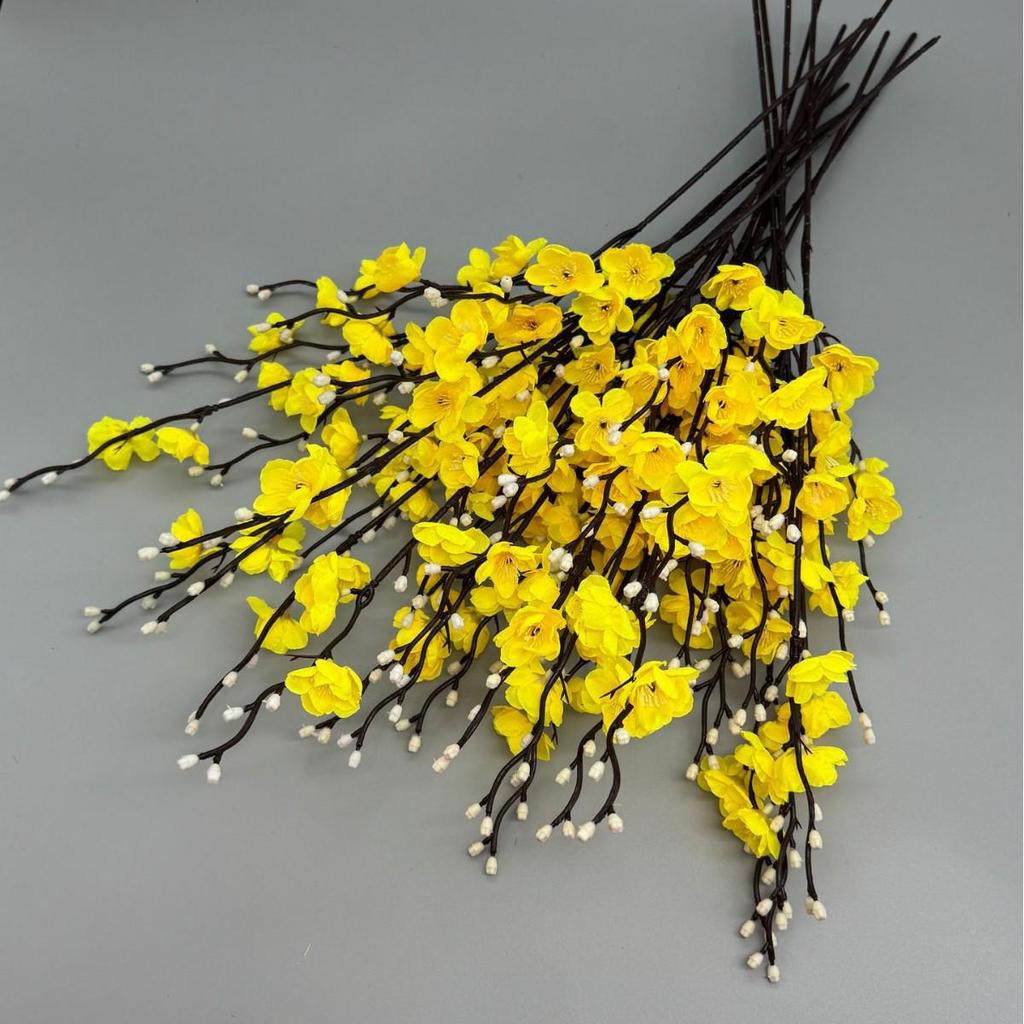 Mini Plum Blossom Silk Flower Arrangement for Home Decor