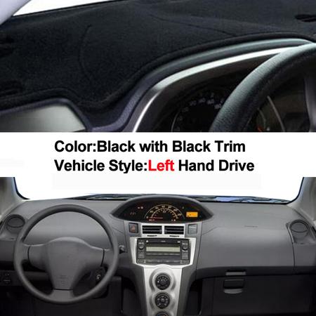 2 Layers Car Inner Dashboard Cover Dashmat Pad Carpet Sun Shade For Toyota Vitz / Yaris Hatchback 2006 - 2011 Left Hand Drive