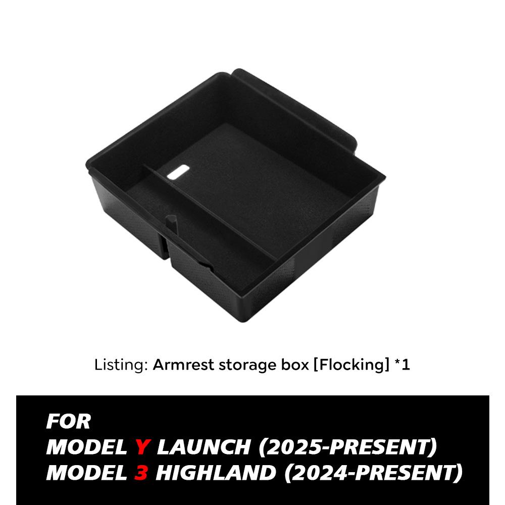 

For Tesla Model Y Launch Juniper 2025 Model 3 Highland 2024 Center Console Eyeglasses Storage Box Armrest Box Silicone Pad