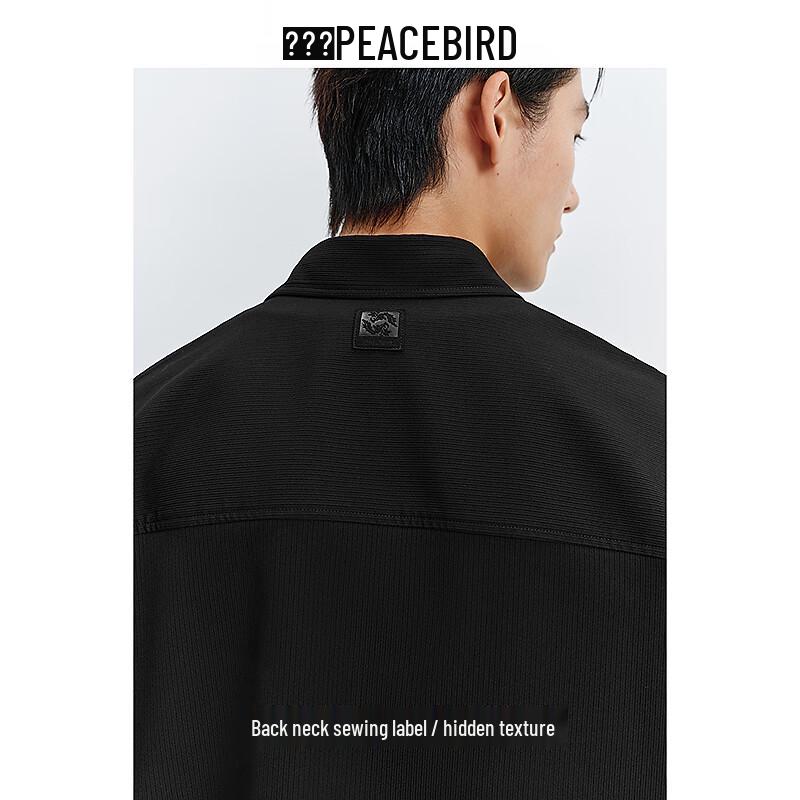 Peacebird Men's Relaxed Fit Jacquard Long-Sleeve Shirt