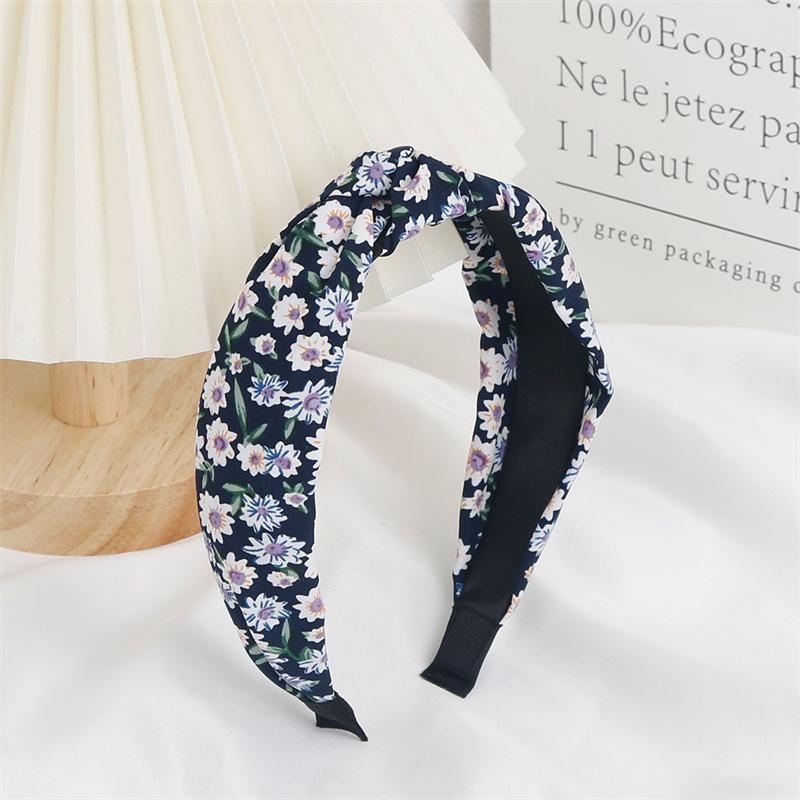 Chic Floral Printed Headband for Women Polka Dot Hairband Fashion Hair Accessory for Girls Daily Use