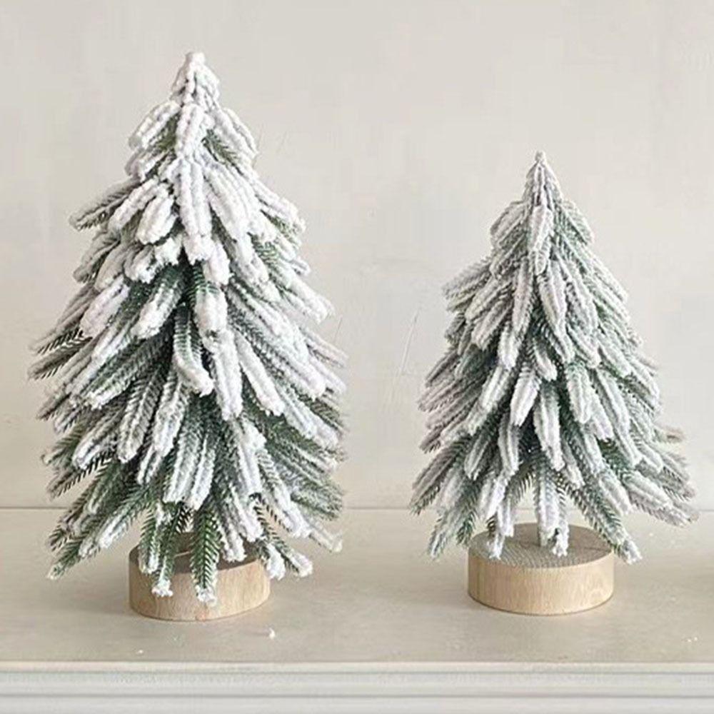 Mini Snow Pine Tree ve tvaru věže Ručně vyráběný Mini Christmas Tree Flocked Cedr Tree Party