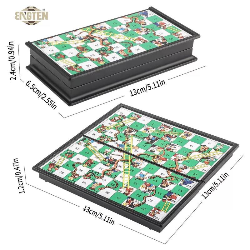 Настольная складная игра  Змеи и лестницы  и игра Семейная шахматная доска Портативная складная шахматы  Змеи и лестницы