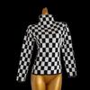 New Arrival Black and White Plaid Contrast Color Turtleneck Pullover Long Sleeve Bottoming Shirt Sweater Women's Knitwear Easiest for Match Tops