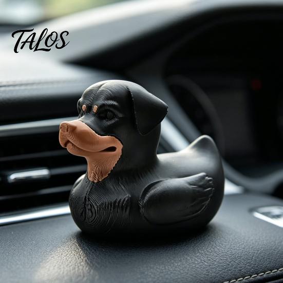 3D Printed Rottweiler Dog Duck Figurine, Funny Dog Duck Ornament, Desktop Entry Car Ornament Creative Decoration