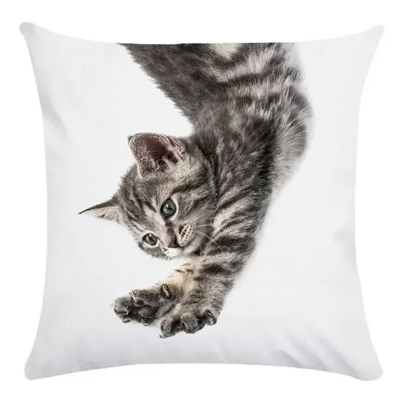 Home Decor Animal Cute Cat Print Pillow Cover Cushion Cover Living Room Accessories