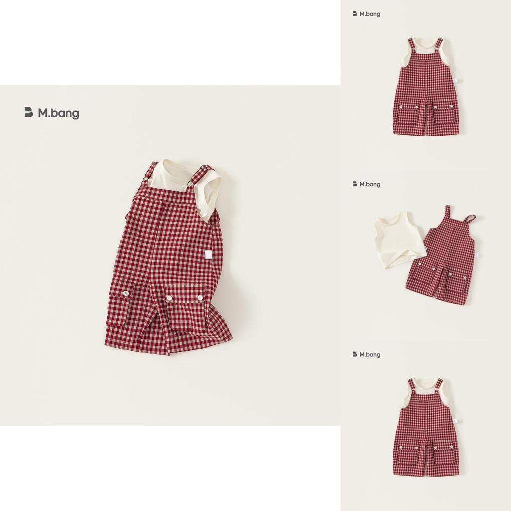 Girl Summer Clothing Set With Cotton Gingham Pattern For Ages 3 To 8