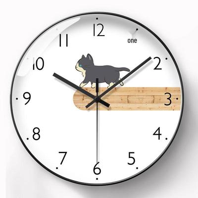 Kitten Wall Clock: Creative Silent Radio-Controlled Clock for Bedroom or Living Room