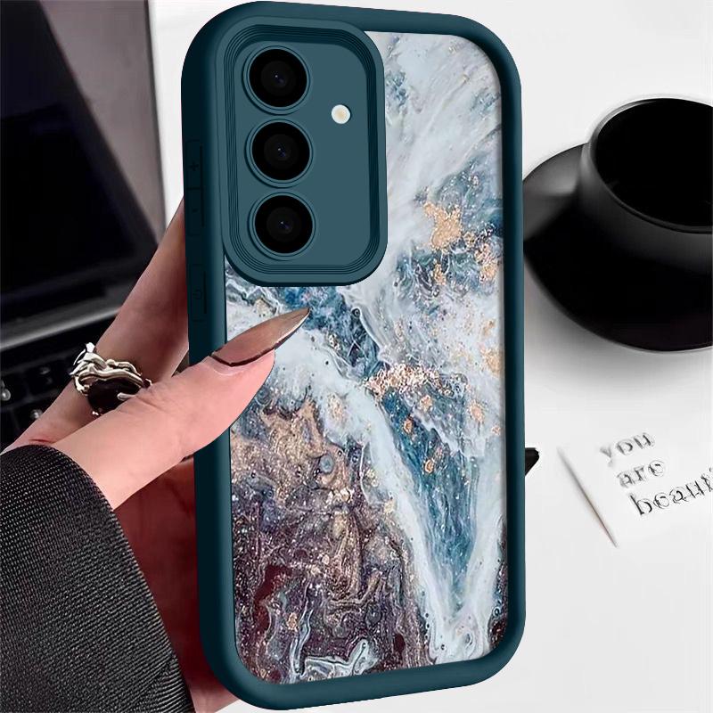 

Ударопрочный чехол с рисунком морской волны для Samsung S24 FE S23 Ultra S22 S21 A16 A55 A15 A35 A54 A25 A34 A14 TPU защита линз мягкий матовый чехол для телефона Samsung A34 5G синий