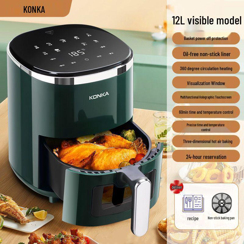 Smart Multifunctional Air Fryer Oven with Touch Screen - Oil-Free, Large Capacity