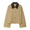 2026 spring new European and American cross-border women's clothing street fashion splicing collar trench coat jacket w016 21205