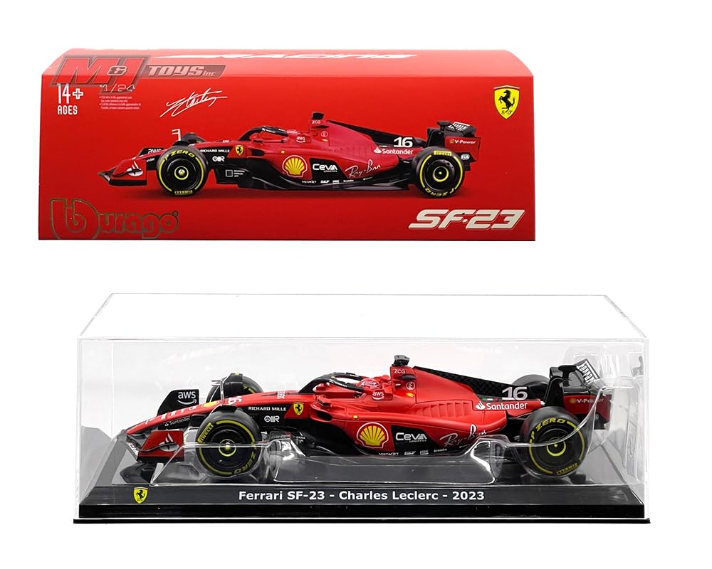 

Bburago Ferrari F1 Charles Leclerc 2023 Bburago с прозрачным корпусом миникар 1/24 SF-23#16 [предмет]