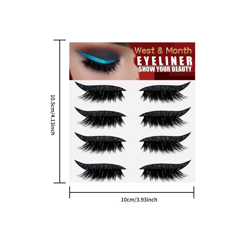 4Pair Eyeshadow Eyeliner Stickers False Eyelashes Waterproof Eyelash Liner Patches  Cat Eye Natural Look Eye Makeup