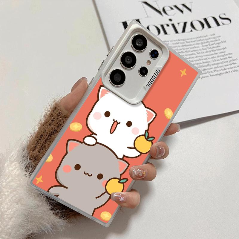 Cartoon Cute Peach Goma Shockproof Phone Case for Samsung Galaxy S26 Edge S25 Ultra S24 FE S23 Plus S21 Cover Anti Fall Fundas