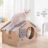All-Season Felt Enclosed Cat Bed Villa - Detachable Pet Nest House