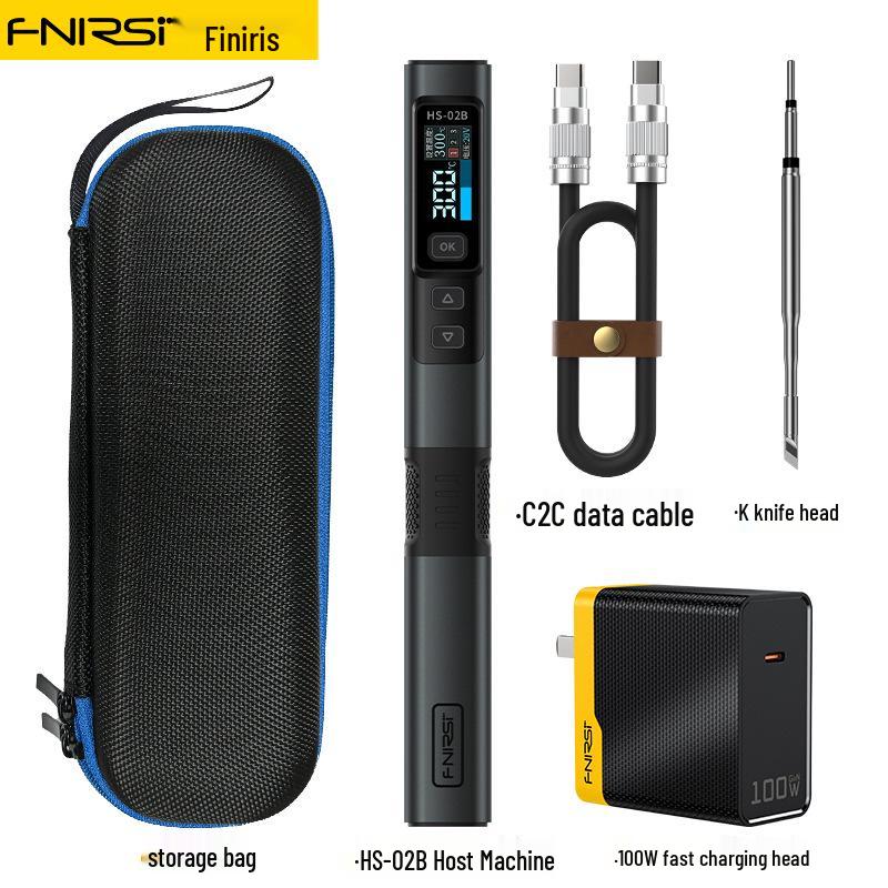 FNIRSI HS-02 100W Smart Electric Soldering Iron: Portable Constant Temperature Soldering Pen for Household Repair and Welding