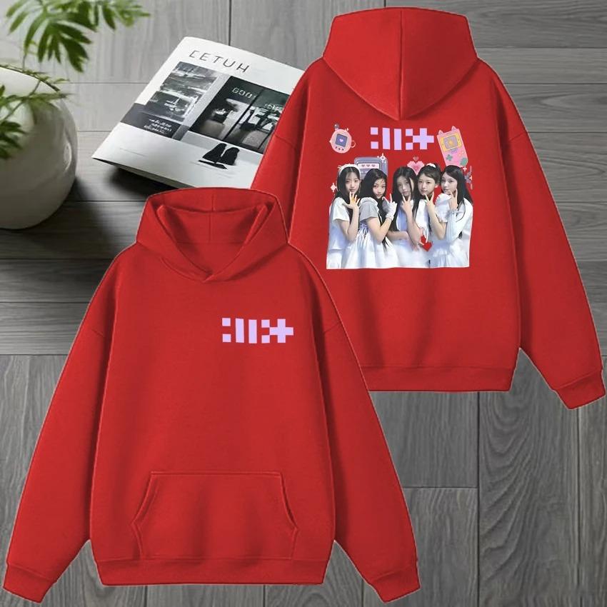 2026 Korea ILLIT Kpop Band New Album Double Sided Graphics Hoodies Unisex Trend Y2k pullover Men women Fleece Casual Sweatshirt