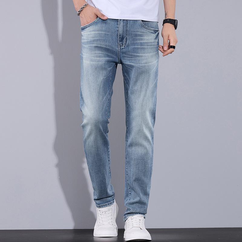 

Новые весенне-летние джинсы прямого кроя для легкого бизнеса, облегающие, тонкие, повседневные брюки 38