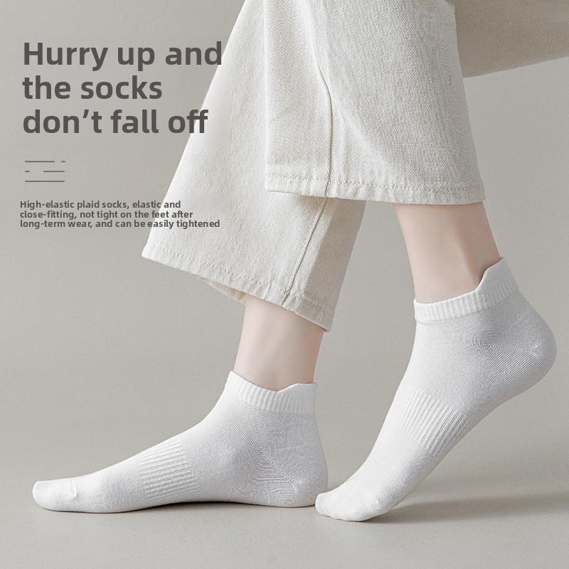 5 Pairs of Women's Summer Thin Girdle Waist Deodorant Breathable Sports Cotton Socks