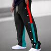 2025 Men's Stylish Casual Color-Block Button Straight Pants