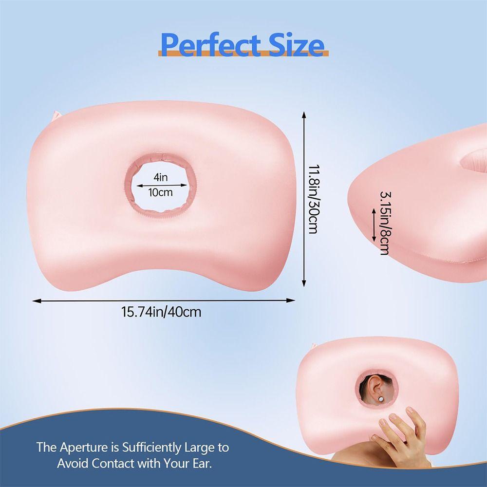 Cotton Filling Ear Piercing Pillow Ergonomic Breathable Pillow with Ear Hole Portable Comfortable Earring Pillow