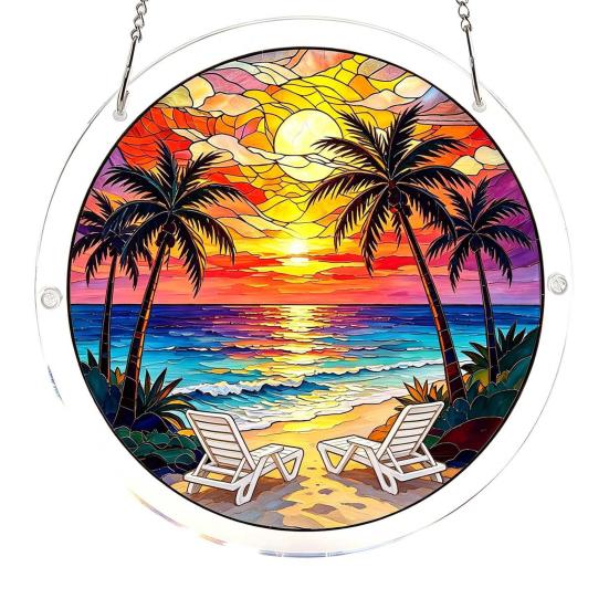 Acrylic Jigsaw Puzzle Suncatcher 83 Pcs DIY Puzzles Craft Kit for Adults Colorful Window Hanging Ornament for Women Men Home Garden Decor