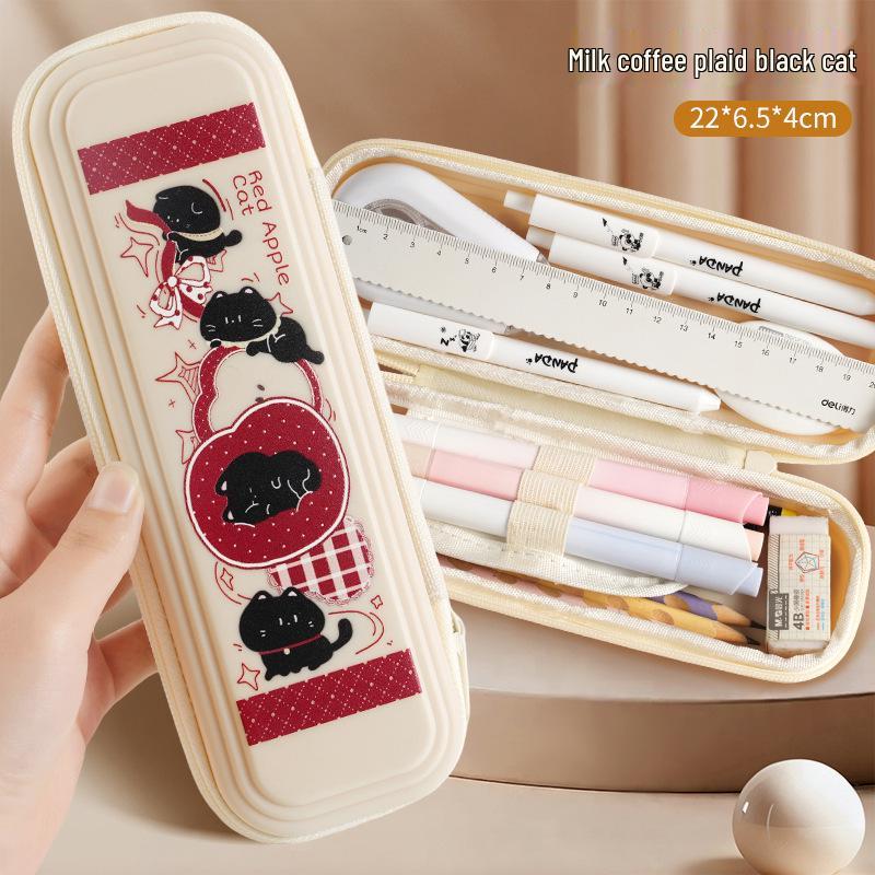 Layered Cartoon Pencil Case for Girls & Boys - Large Capacity School Stationery Bag