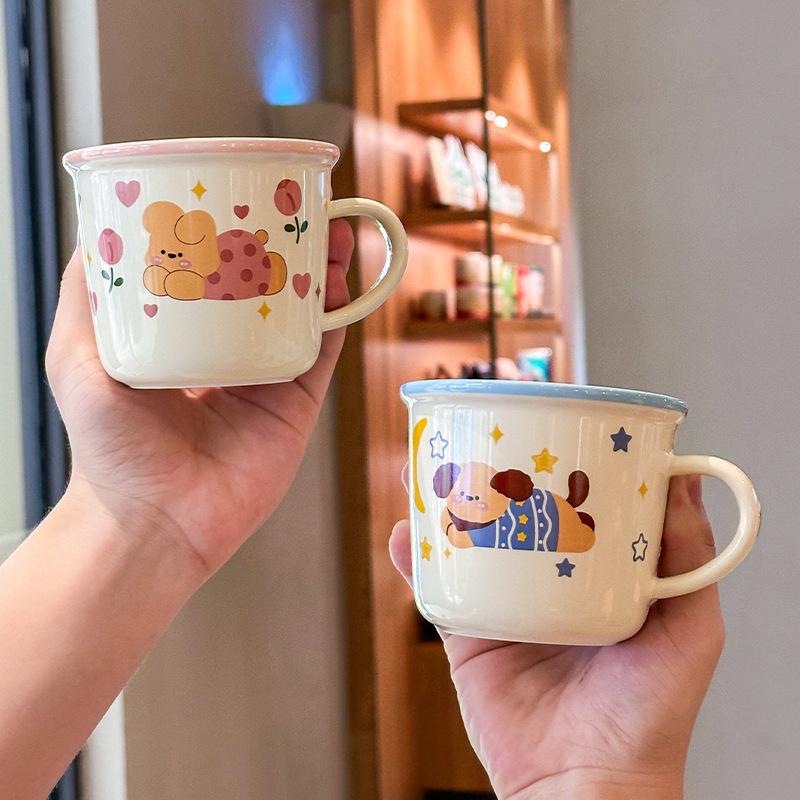 Cute and high-value birthday gift girls ceramic mug exquisite gift box girlfriends children practical souvenir