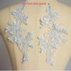 Toppe Ricamate ad Applicazione in Pizzo Fatte a Mano per Abito da Sposa e Accessori per Capelli della Sposa - Bianco, Rosso, Nero