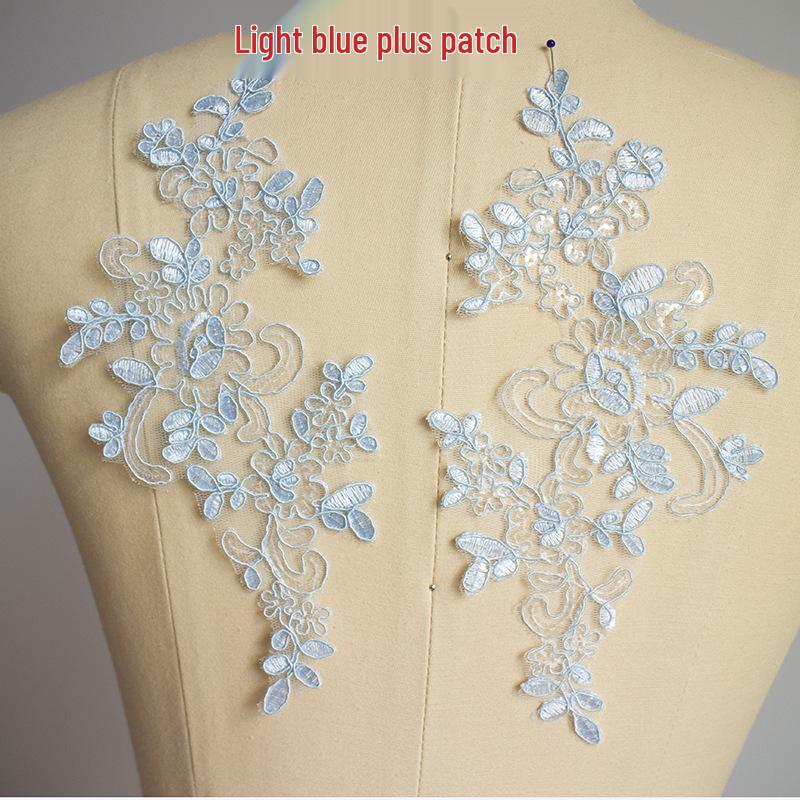 Toppe Ricamate ad Applicazione in Pizzo Fatte a Mano per Abito da Sposa e Accessori per Capelli della Sposa - Bianco, Rosso, Nero