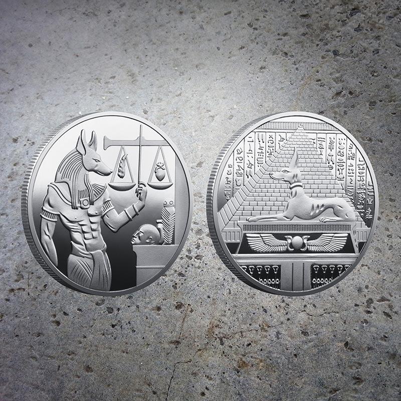 Doghead God Anubis Commemorative Coin Souvenir Ancient Egyptian Death Guardian Commemorative Coin