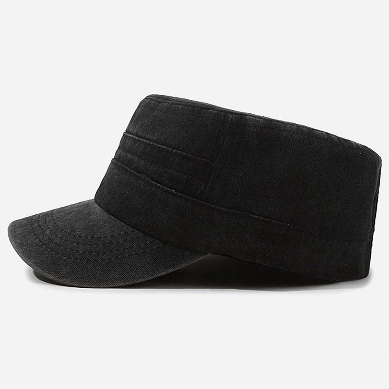 GEMVIE Vintage Flat Top Women Men Military Hats Adjustable Winter Warm Fitted Thicker Cap Army Hat