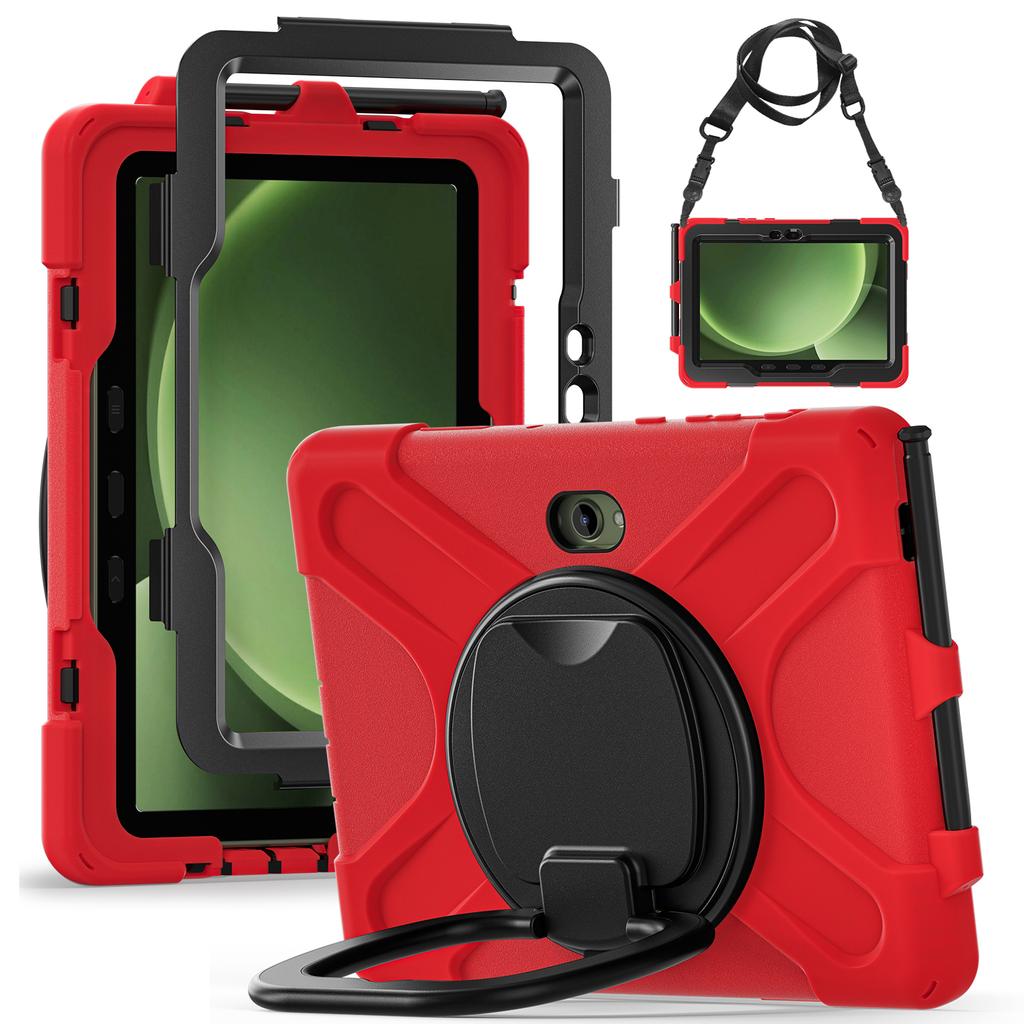 For Samsung Galaxy Tab Active5 Pro X350/X356B/Active Pro T540/T545/T547/Active4 Pro Case with Shoulder Strap TPU + PC + Silicone Kicks