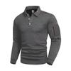 Men's Lapel Stitched Pocket Zipper Decorated POLO Shirt Is Suitable for Daily Casual Sports