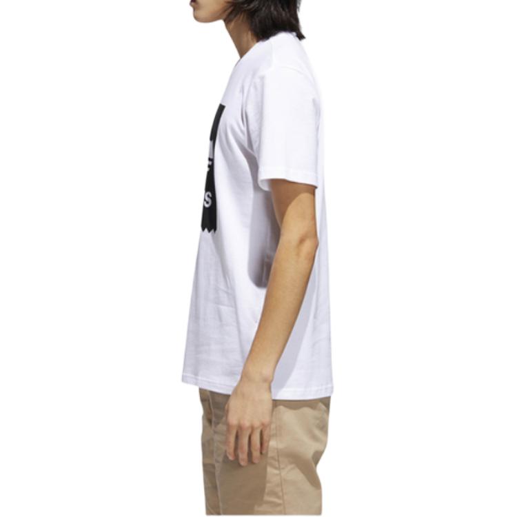 adidas Originals T Shirts Men's Black White Crew Neck Moderate Straight Fit CW2336-