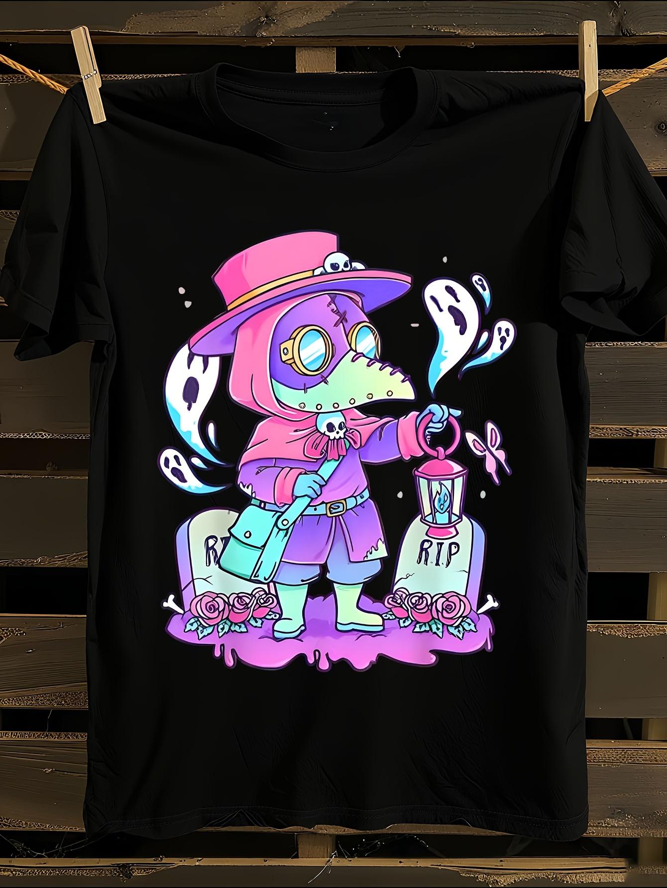 Gothic Plague Doctor Print Tshirt S