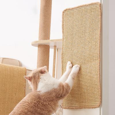 Cat Scratcher Mat with Sticky Tapes Sisal Fabric Cat Scratching Pad Cat Scratching Rug Wall Scratcher Protect Couch and Carpets