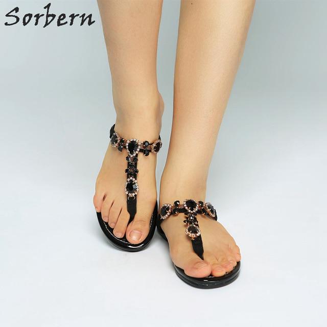 Sorbern Black Woman Flip Flops Sandals Women Summer Shoes Flat Heels  Fashion Rhinestones Staylish купить недорого — выгодные цены, бесплатная  доставка, реальные отзывы с фото — Joom