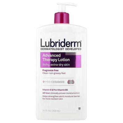 Lubriderm, Advanced Therapy Lotion, Itchy, Excessively Dry Skin, Fragrance Free, 24 Fl Oz (709 Ml)